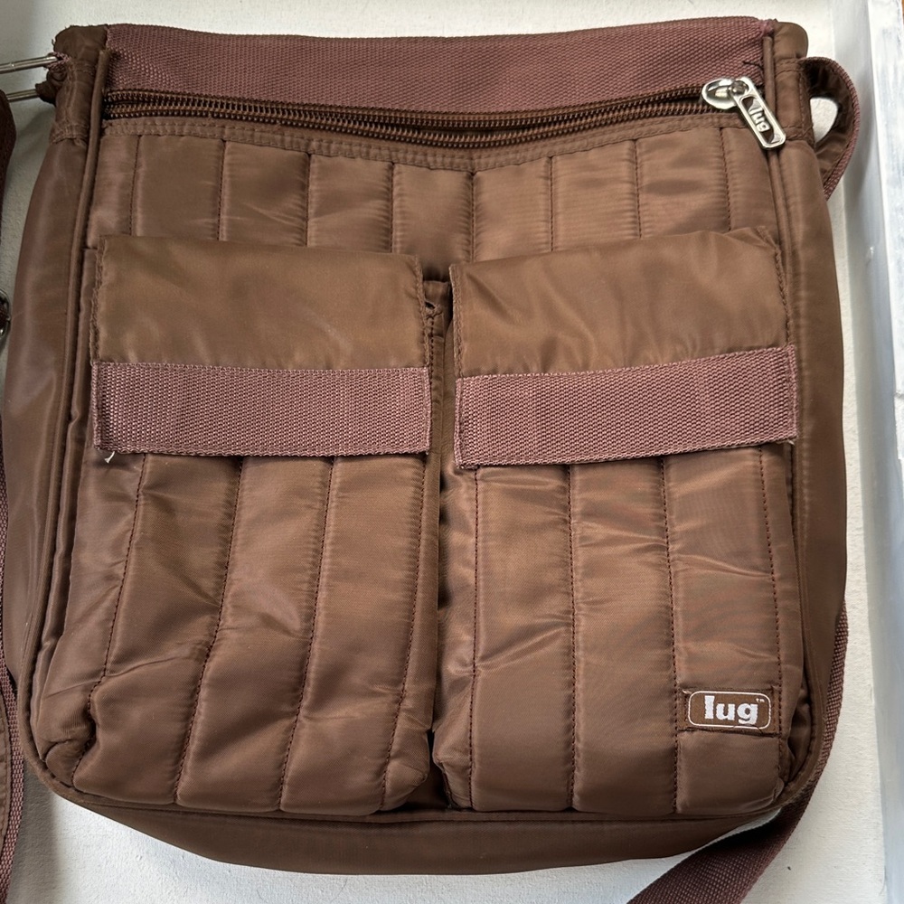 Lug Chocolate Quilted Messenger Bag